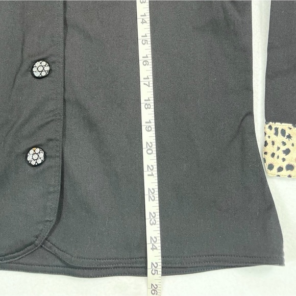 CACTUS FLOWER Women's Vintage‎ Style Animal Print Rhinestoned Button Up Size L - Picture 11 of 12
